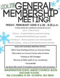 February 22, 2013 General Membership Meeting flyer