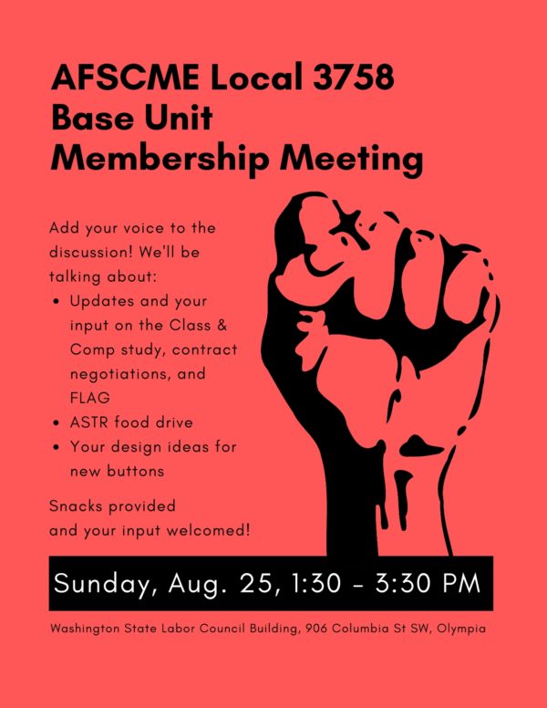 August Membership Meeting flyer