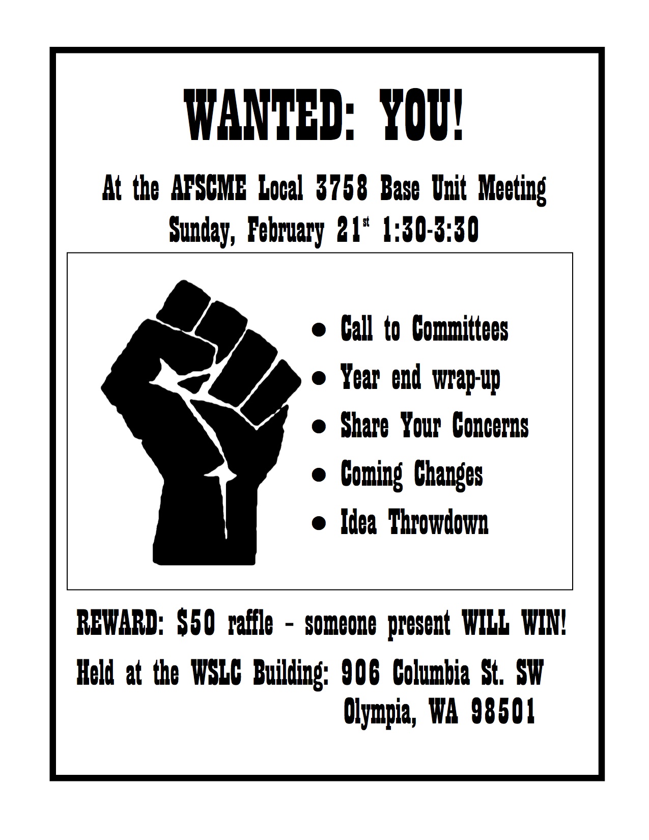 Meeting flyer