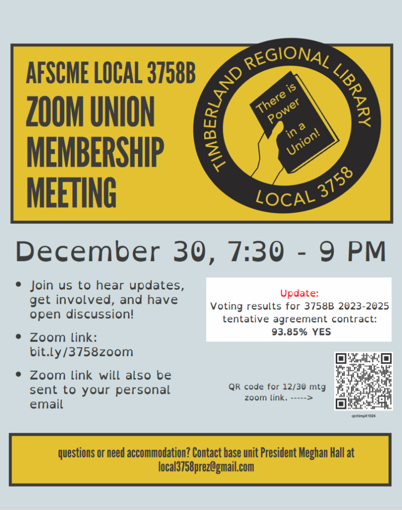 Base Unit December 2022 Virtual Membership Meeting – AFSCME Local 3758